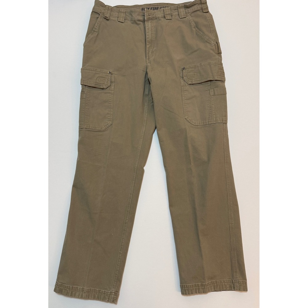 Duluth Trading Co Flex Fire Hose Cargo Pants Mens 40x34 Khaki Tan Work 45507B